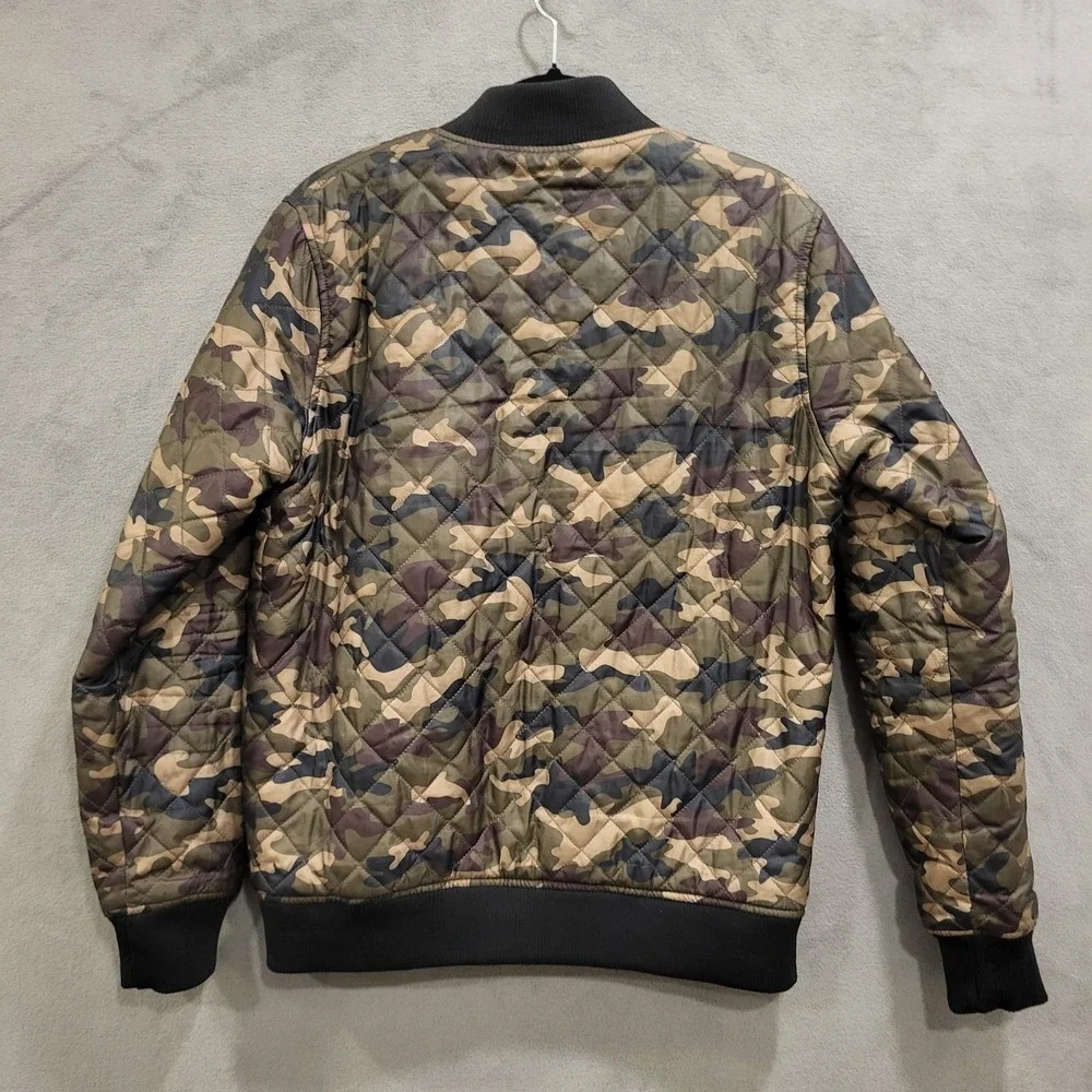 Parish Nation Camouflage Quilted Full-Zip Bomber Jacket Men's Size Small Warm‎